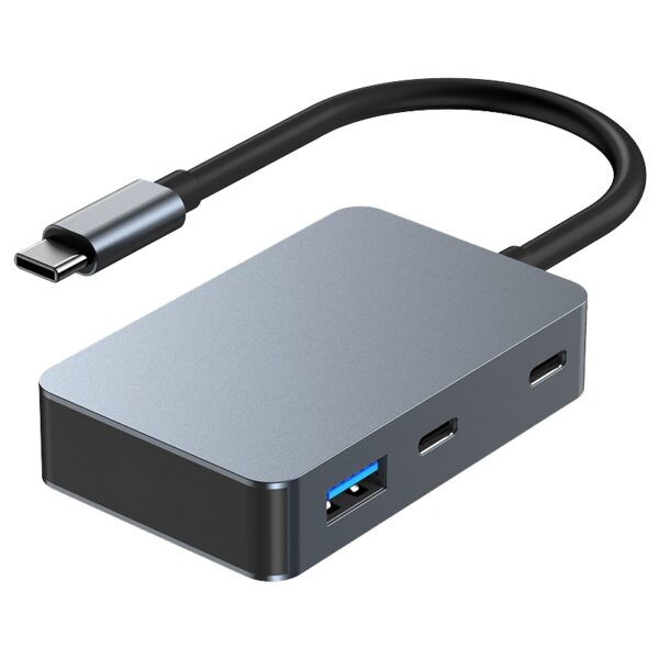 5 in 1 USB-C / Type-C to USB3.0 & Type-C Multifunctional Docking Station HUB Adapter - High Speed Transmission - (Dark Grey) BYL-2316 - Image 4