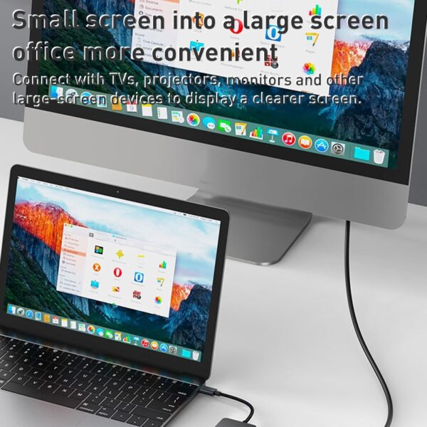 6 in 1  USB Type-C to ( USB3.2 + Gigabit Lan Internet + HDTV/HDMI 4K 60Hz ) HUB Adapter & Charging -  BYL-2308 (Dark Gray) - Image 4
