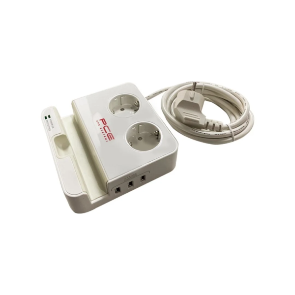 PCE Desktop Power Charging, 2 Outlets & 3 USB