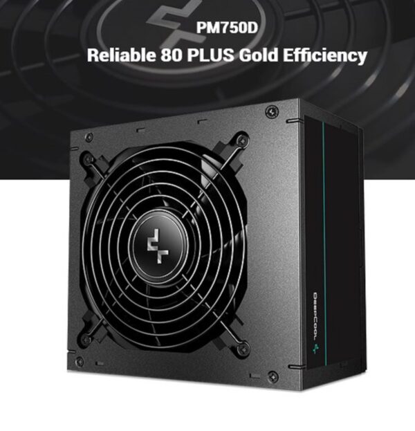 DeepCool PM750D 750 Watt, Non-Modular ,80 Plus Gold Certified Power Supply / PSU for Gaming PC - Black