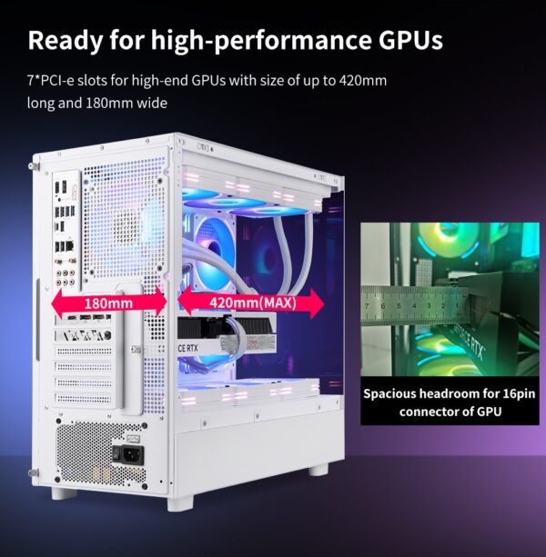 Segotep Endura Pro+ PC Gaming Case (E-ATX / ATX / M-ATX / ITX Supported) 436mm*230mm*456mm , Tempered Glass , Supports up to 360mm radiators , No Build-in Fans - Black - Image 10