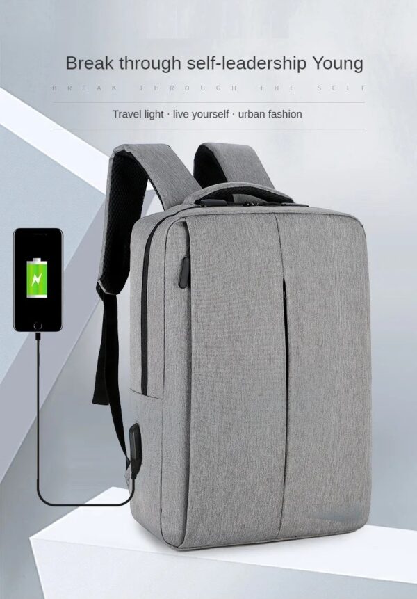 Slim Multifunctional Laptop Backpack - Waterproof - Recharge USB Port  - Shock Protection for Electronics - Inner Pocket Compartments Practical for Business Travel , University & School - Grey - Image 24