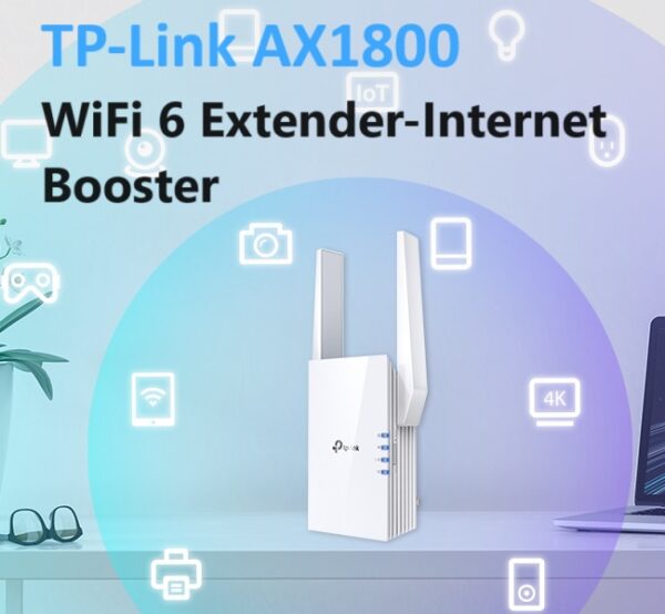 TP-Link AX1800 WiFi 6 Extender(RE605X)-Internet Booster, Covers up to 1500 sq.ft and 30 Devices,Dual Band Repeater up to 1.8Gbps Speed, AP Mode, Gigabit Port