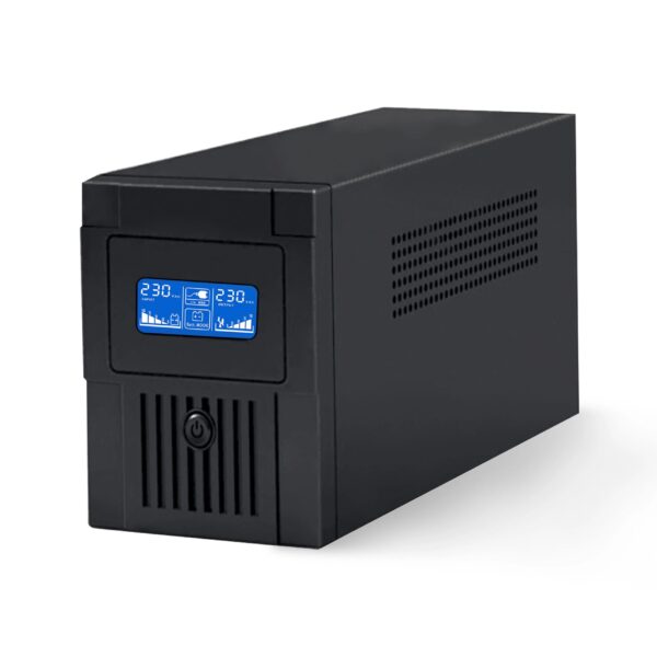 Line Interactive Uninterruptible Power Supply Offline UPS 3000VA / 800W, 12V 9Ah*2 with a Fan– LED Light – EU Socket, EU Plug –  230VAC, 60/50HZ – Short Circuit ,Overload, Battery Discharge And Overcharge, Surge Protection – For Home Office, Desktop PC & Home Electronics  - Image 4