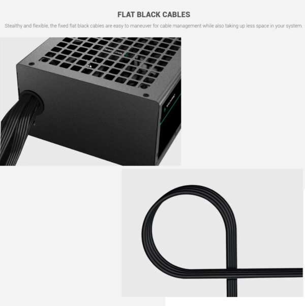 DeepCool PF750 ATX 12V Power Supply Unit, 750W Power, 80 Plus Standard Certification, Active PFC + Double Tube Forward 750Watts, 5% Efficiency, 120mm Fan Size - Black - Image 5