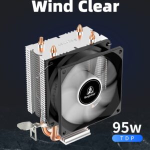 Segotep T2 Dual Heat Pipes CPU Cooler Processor 3 Pin Ventilator PC Quiet Intel LGA 1700 1200 115X AMD AM4 CPU Air Cooling - Fluid Bearing - Honeycomb Turbine