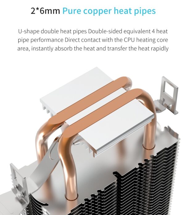 Segotep T2 Dual Heat Pipes CPU Cooler Processor 3 Pin Ventilator PC Quiet Intel LGA 1700 1200 115X AMD AM4 CPU Air Cooling - Fluid Bearing - Honeycomb Turbine - Image 6
