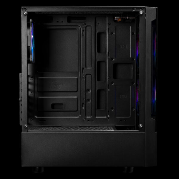 GAMDIAS TALOS E3 MIDTOWER TG*2 / FAN*3 BLACK CASE - Image 4