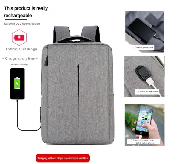 Slim Multifunctional Laptop Backpack - Waterproof - Recharge USB Port  - Shock Protection for Electronics - Inner Pocket Compartments Practical for Business Travel , University & School - Grey