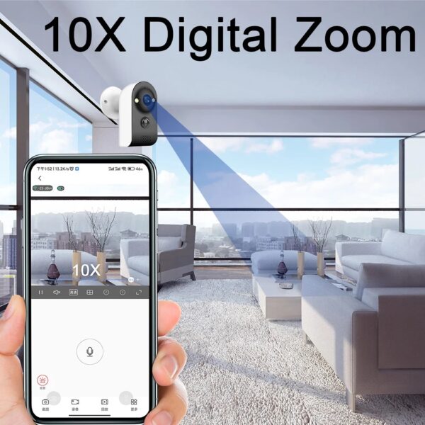 mouschi S-Eight Security CCTV Surveillance IP Camera  - WIFI Camera 2 Mega Pixels Clarity - 120° Wide Angle - PIR Motion Detection - Night vision - Two Way Audio - Supports TF card & Cloud Storage - Image 6