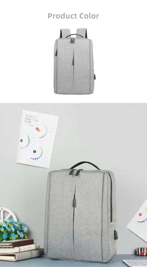 Slim Multifunctional Laptop Backpack - Waterproof - Recharge USB Port  - Shock Protection for Electronics - Inner Pocket Compartments Practical for Business Travel , University & School - Grey - Image 27