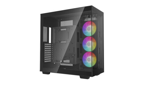 Deepcool CH780 Full Tower Gaming Case , up to E-ATX support ,PANORAMIC GLASS-DUAL , 3x140mm ARGB fans into a single 420mm unit - BLACK - Image 2