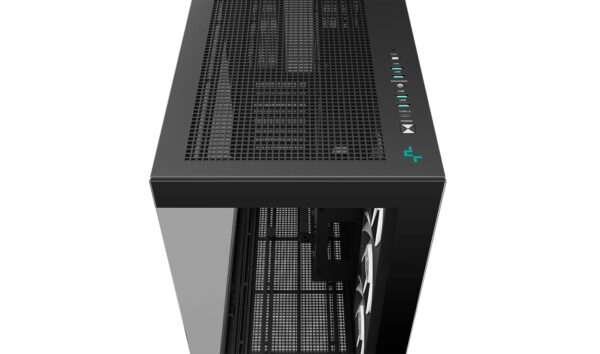 Deepcool CH780 Full Tower Gaming Case , up to E-ATX support ,PANORAMIC GLASS-DUAL , 3x140mm ARGB fans into a single 420mm unit - BLACK - Image 8