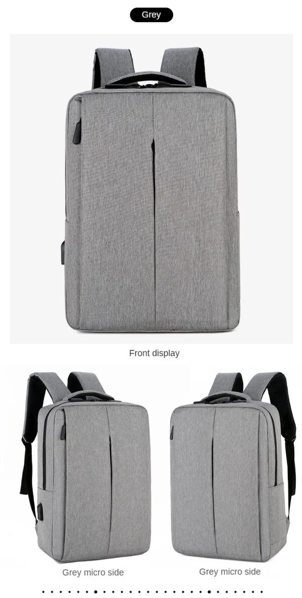 Slim Multifunctional Laptop Backpack - Waterproof - Recharge USB Port  - Shock Protection for Electronics - Inner Pocket Compartments Practical for Business Travel , University & School - Grey - Image 22
