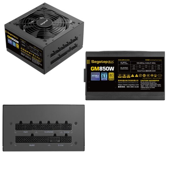 SEGOTEP GM850W 850W Power Supply? PCIe 5.0 & ATX 3.1 Gaming PSU 80 Plus Gold Full Modular Support NVIDIA RTX 20/30/40 Series & AMD GPU, 120mm Silent FDB Fan | BLACK GM850W-ATX-3.1 - Image 13