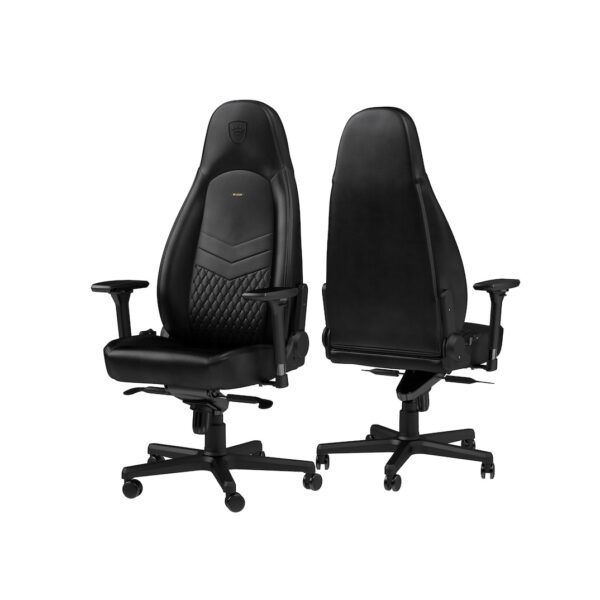 ICON REAL LEATHER BLACK - NOBLECHAIRS Office and Gaming Chair - "AWARD WINNING"