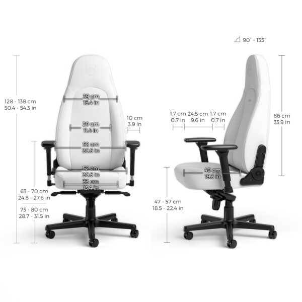 ICON White Edition High-Tech Vinyl - noblechairs  Office and Gaming Chair - "AWARD WINNING" - Image 5