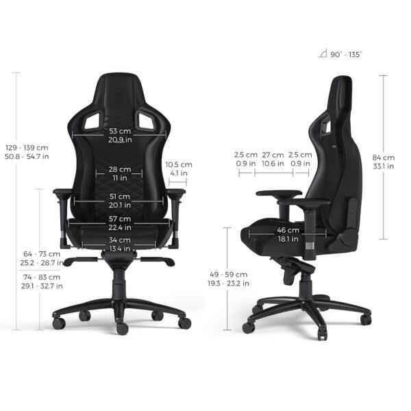 EPIC BLACK Synthetic leather noblechairs Office and Gaming Chair "AWARD WINNING" - Image 9
