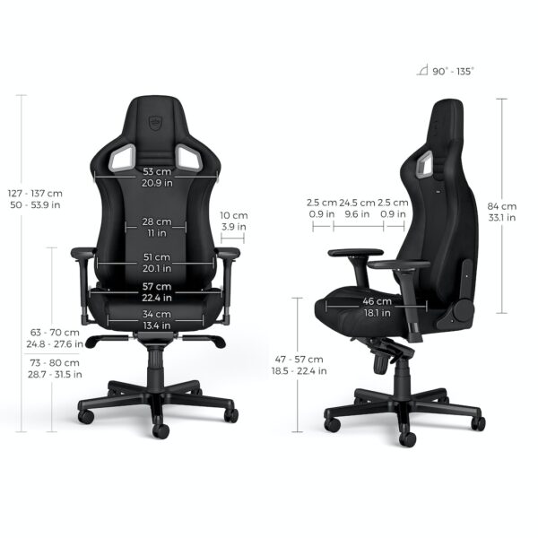 EPIC BLACK EDITION High-tech faux leather NOBLECHAIRES Office and Gaming Chair "AWARD WINNING" - Image 10