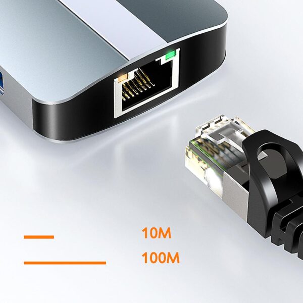 Docking Station Multifunctional 7-in-1 4K HDMI Docking Station Gigabit Ethernet  Type-c Hub to USB3.0+USB2.0+SD+TF+RJ45(100Mbps)+HDMI+PD 87W   - Image 9