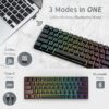 RK ROYAL KLUDGE RK61 61 Keys Mechanical Keyboard , 3 Connection Modes USB-2.4Ghz/Bluetooth/Wired/ Wireless - RGB Hot Swappable BROWN Switch Gaming Keyboard - Arabic / English - BLACK - Image 5