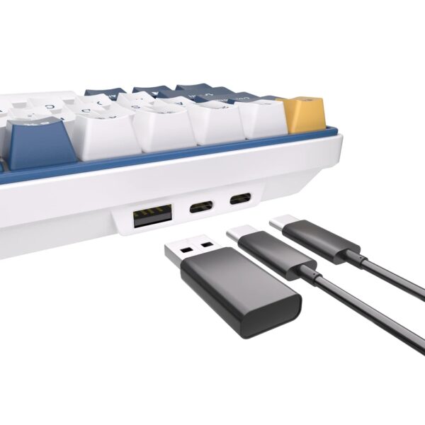 RK61 Plus ROYAL KLUDGE  Tri-mode Connectivity Mechanical Keyboard 2.4G Wireless Bluetooth RGB Backlit 61 Programmable Keys 60% Layout , Hot-swappable Brown Switch , Klein Hub Design - English/Arabic - Image 10