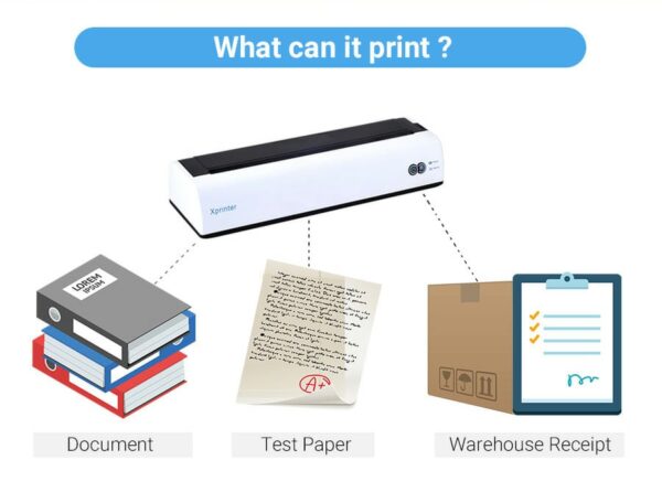 Xprinter XP-P81  Wireless / USB Wired Thermal Printer - Rechargeable - Bluetooth / WiFi Connectivity - up to A4 Paper Size-  Compact & Portable - Compatible with Windows/Android/Mac - WHITE - Image 5