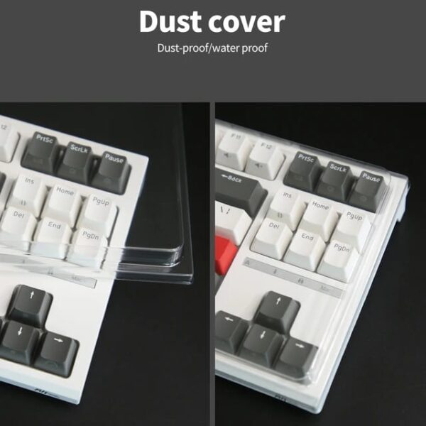 RK ROYAL KLUDGE R87 Wired Mechanical Keyboard Tenkeyless TKL 87 Key RGB Backlit Hot-swappable Gamer Keyboard Customized Keycaps with Dust Cover Brown Switch - White - Image 2