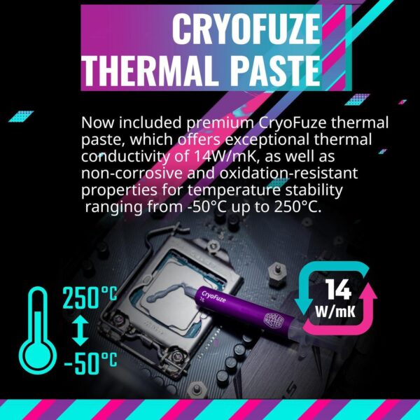 Cooler Master Hyper 622 Halo White CPU Air Cooler, MF120 Halo² Fan, Dual Loop ARGB, Aluminum Top Cover, 6 Copper Heat Pipes, 154mm (H) for AMD Ryzen AM5/AM4, Intel LGA1700/1200 - WHITE - Image 12