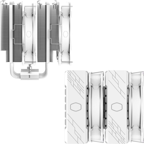 Cooler Master Hyper 622 Halo White CPU Air Cooler, MF120 Halo² Fan, Dual Loop ARGB, Aluminum Top Cover, 6 Copper Heat Pipes, 154mm (H) for AMD Ryzen AM5/AM4, Intel LGA1700/1200 - WHITE - Image 16