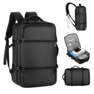 Laptop Backpack - Holds up to 15.6" Laptops & Tablets - Waterproof - Ergonomic Softback - Electronics Impact Protection - Luggage Strap - Organized Pockets - Suitable for Travel, University , Collage , School - BLACK