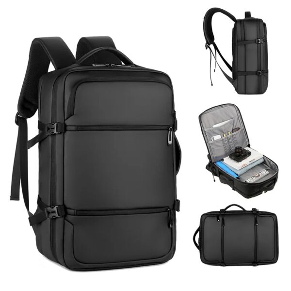 Laptop Backpack - Holds up to 15.6" Laptops & Tablets - Waterproof - Ergonomic Softback - Electronics Impact Protection - Luggage Strap - Organized Pockets - Suitable for Travel, University , Collage , School - BLACK