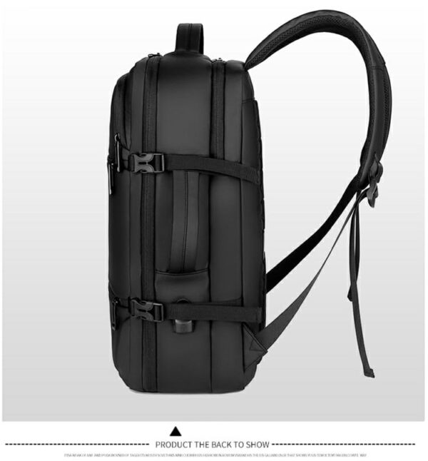 Laptop Backpack - Holds up to 15.6" Laptops & Tablets - Waterproof - Ergonomic Softback - Electronics Impact Protection - Luggage Strap - Organized Pockets - Suitable for Travel, University , Collage , School - BLACK - Image 22