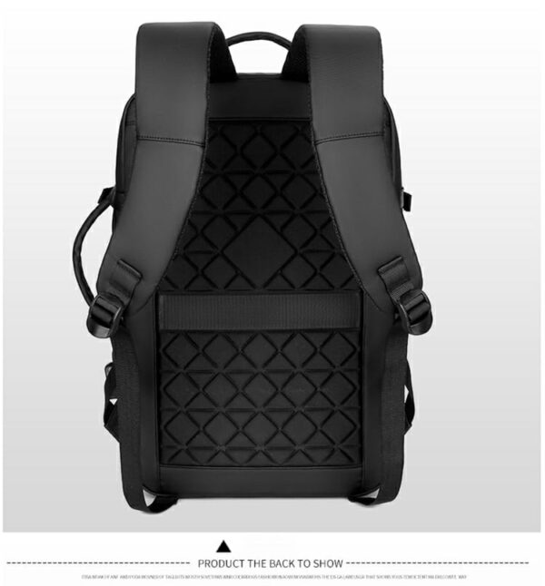 Laptop Backpack - Holds up to 15.6" Laptops & Tablets - Waterproof - Ergonomic Softback - Electronics Impact Protection - Luggage Strap - Organized Pockets - Suitable for Travel, University , Collage , School - BLACK - Image 21