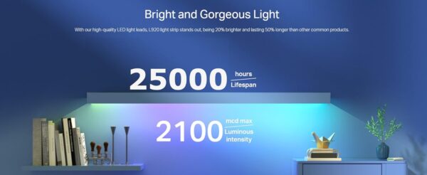Tapo Smart LED Light Strip, 5m, Wi-Fi App Control RGB Multicolour LED Strip, PU Coating, Works with Alexa & Google Home, Suitable for TV Gaming Lounge DIY Decoration (Tapo L920-5) - Image 19