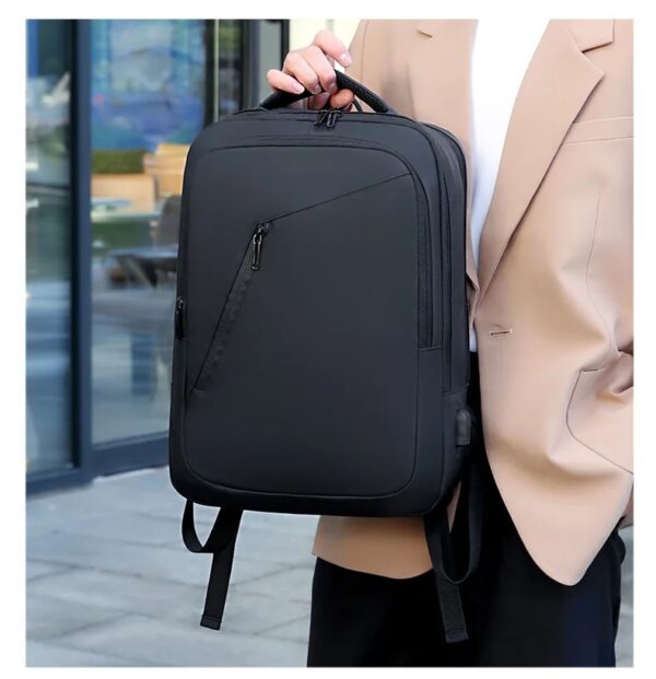 Business Slim Casual Laptop Backpack For Up To 15.6 Inch – Durable Oxford Textile – USB Charging Port – Organized Compartments – Waterproof – Travel Friendly - Electronics Impact Protection - 41 x 12 x 30 cm - BLACK - Image 15