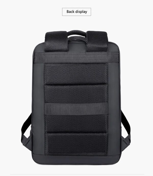 Business Slim Casual Laptop Backpack For Up To 15.6 Inch – Durable Oxford Textile – USB Charging Port – Organized Compartments – Waterproof – Travel Friendly - Electronics Impact Protection - 41 x 12 x 30 cm - BLACK - Image 10