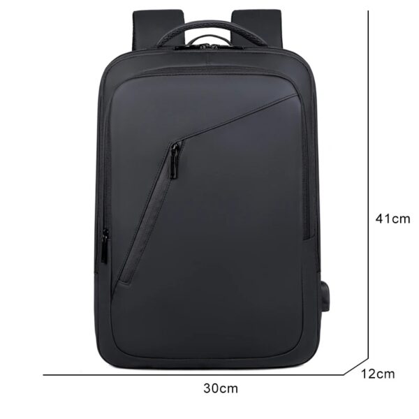 Business Slim Casual Laptop Backpack For Up To 15.6 Inch – Durable Oxford Textile – USB Charging Port – Organized Compartments – Waterproof – Travel Friendly - Electronics Impact Protection - 41 x 12 x 30 cm - BLACK - Image 12
