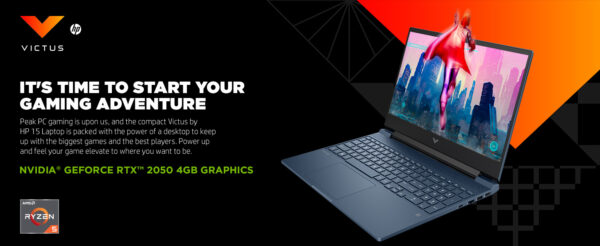 HP Victus 15-FB1013DX Gaming Laptop , AMD Ryzen 5 7535HS Upto 4.5GHz, 8GB RAM, 512GB SSD, NVIDIA GeForce RTX 2050, 15.6" 144Hz FHD Display , Backlit keys, Windows 11 Home | NEW REFURBISHED - Image 3