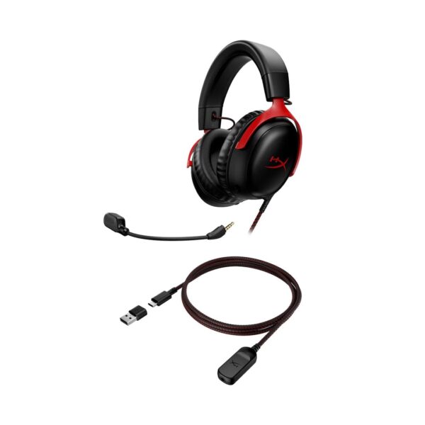 HYPERX CLOUD III BLACK/RED WIRED GAMING HEADSET - Image 2
