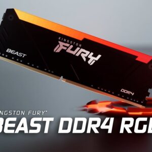Kingston Fury Beast RGB RAM 8GB 3600MT/s DDR4 CL17 DIMM Computer Memory KF436C17BB2A/8