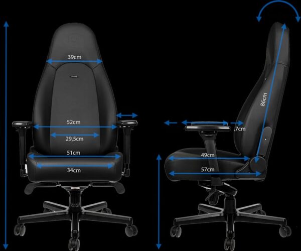 ICON BLACK EDITION - THE NOBLECHAIRS  Office and Gaming Chair - High-Tech Vinyl-  "AWARD WINNING" - Image 9