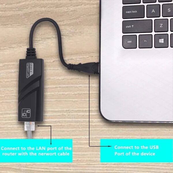USB-C to Ethernet Adapter - USB 3.0 Type-C to Gigabit Ethernet (RJ45) Adapter - Up to 1000 Mbps, Compatible with Windows/Mac OS/Chrome OS, Black - Image 6