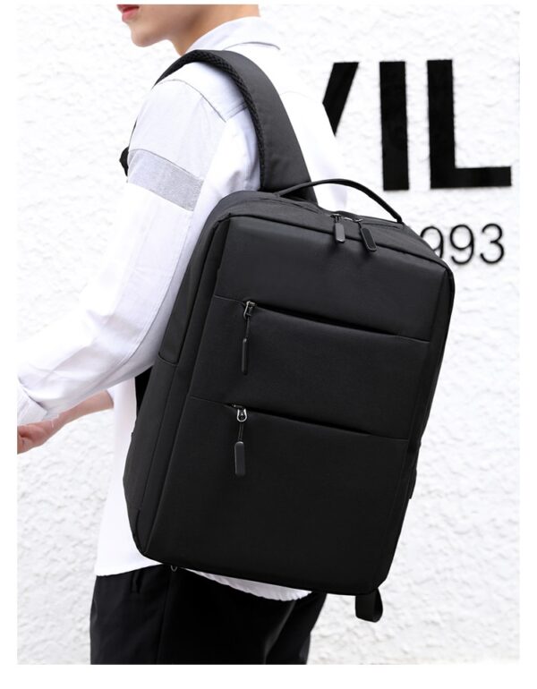Laptop Backpack - for Tablets & Laptops up to 15.6" - Waterproof - Electronics Protection  - Scratchproof - Travel Friendly - Organized Compartments - USB Charge Port - Slim Casual Business Design - Heavy Duty - 42 x 12 x 30 cm - Black  - Image 7