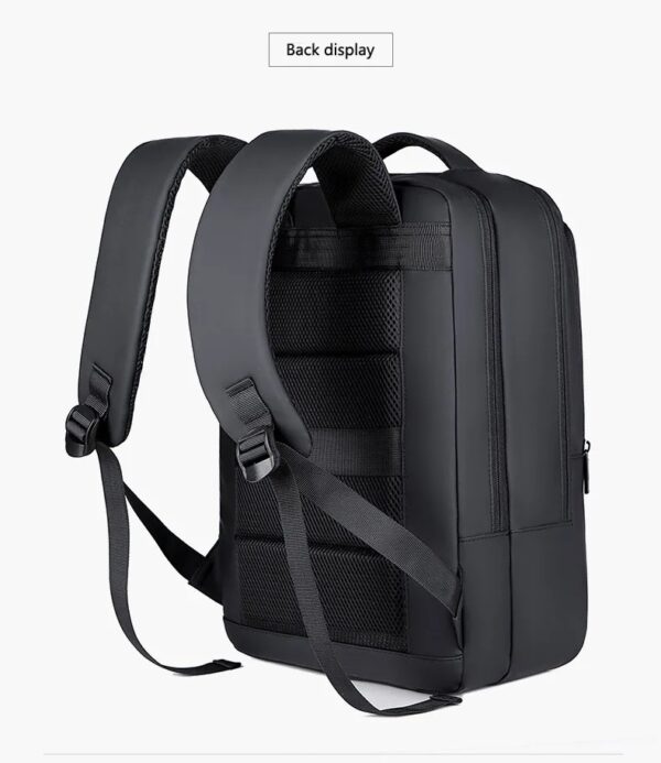 Business Slim Casual Laptop Backpack For Up To 15.6 Inch – Durable Oxford Textile – USB Charging Port – Organized Compartments – Waterproof – Travel Friendly - Electronics Impact Protection - 41 x 12 x 30 cm - BLACK - Image 9