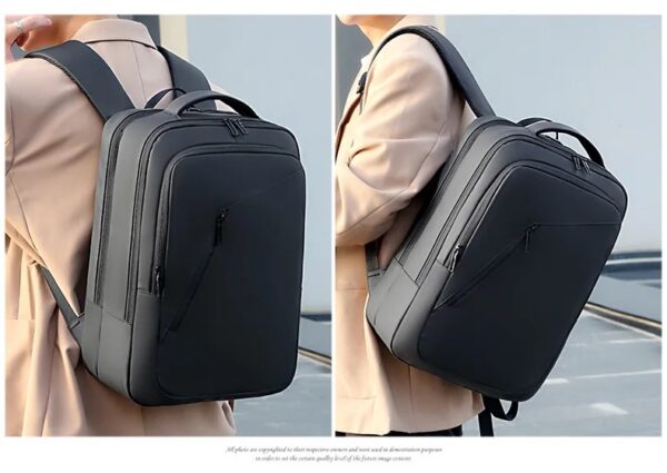 Business Slim Casual Laptop Backpack For Up To 15.6 Inch – Durable Oxford Textile – USB Charging Port – Organized Compartments – Waterproof – Travel Friendly - Electronics Impact Protection - 41 x 12 x 30 cm - BLACK - Image 14