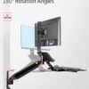 Sit Stand Workstation Wall Mount Height Adjustable Sit-Stand Converter for 22” -32” Screens with Keyboard Tray, VESA 75/100, Load Capacity from 3 – 9 kg - Image 5