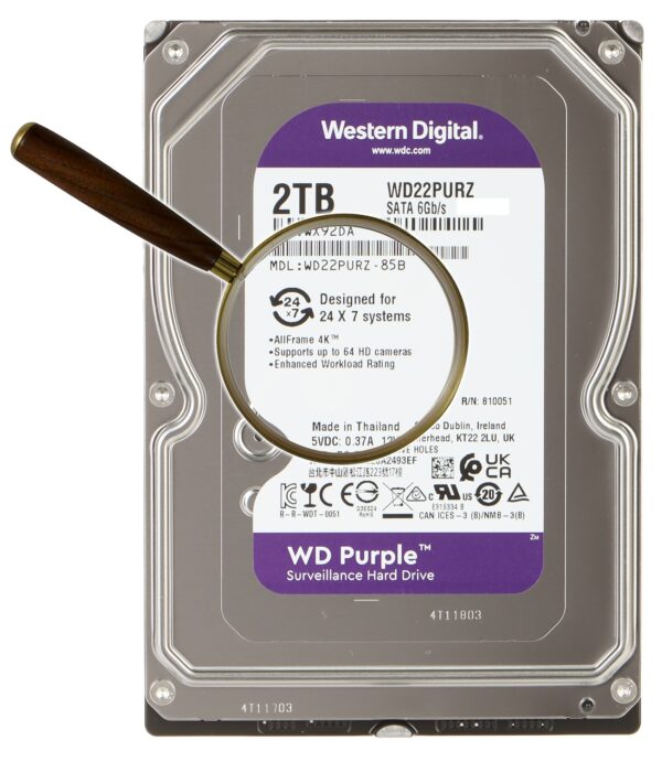 Western Digital Purple 2TB Surveillance Hard Disk Drive – 5400 RPM Class SATA 6 Gb/S -  3.5 Inch – Designed For 24×7 Systems – Supports Up To 64 HD CCTV Cameras - Image 2