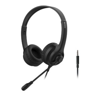 A4tech HS-8i Stereo Headset , Volume Control, Leather Ear Pads , Rotatable Mic - Black