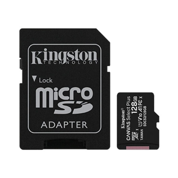 KINGSTON MICRO SD 128GB 100MB/s Class 10 UHS-I Memory Card + Adapter - Image 3